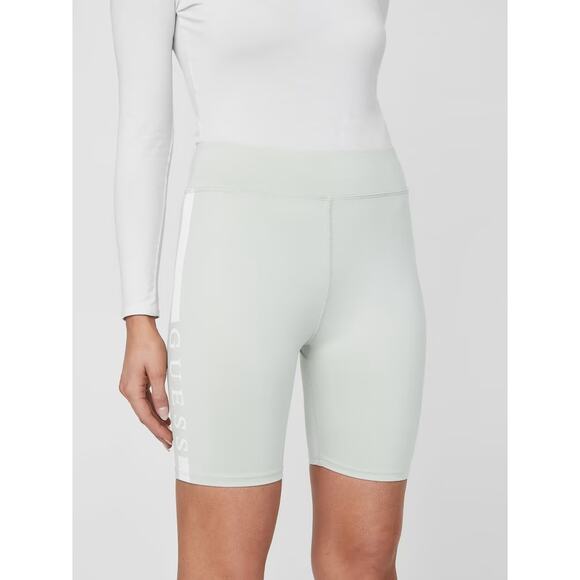 Guess Xolani Logo High Rise Stretch Elastic Waist Biking Short Sage Mint L NWT - Picture 11 of 11